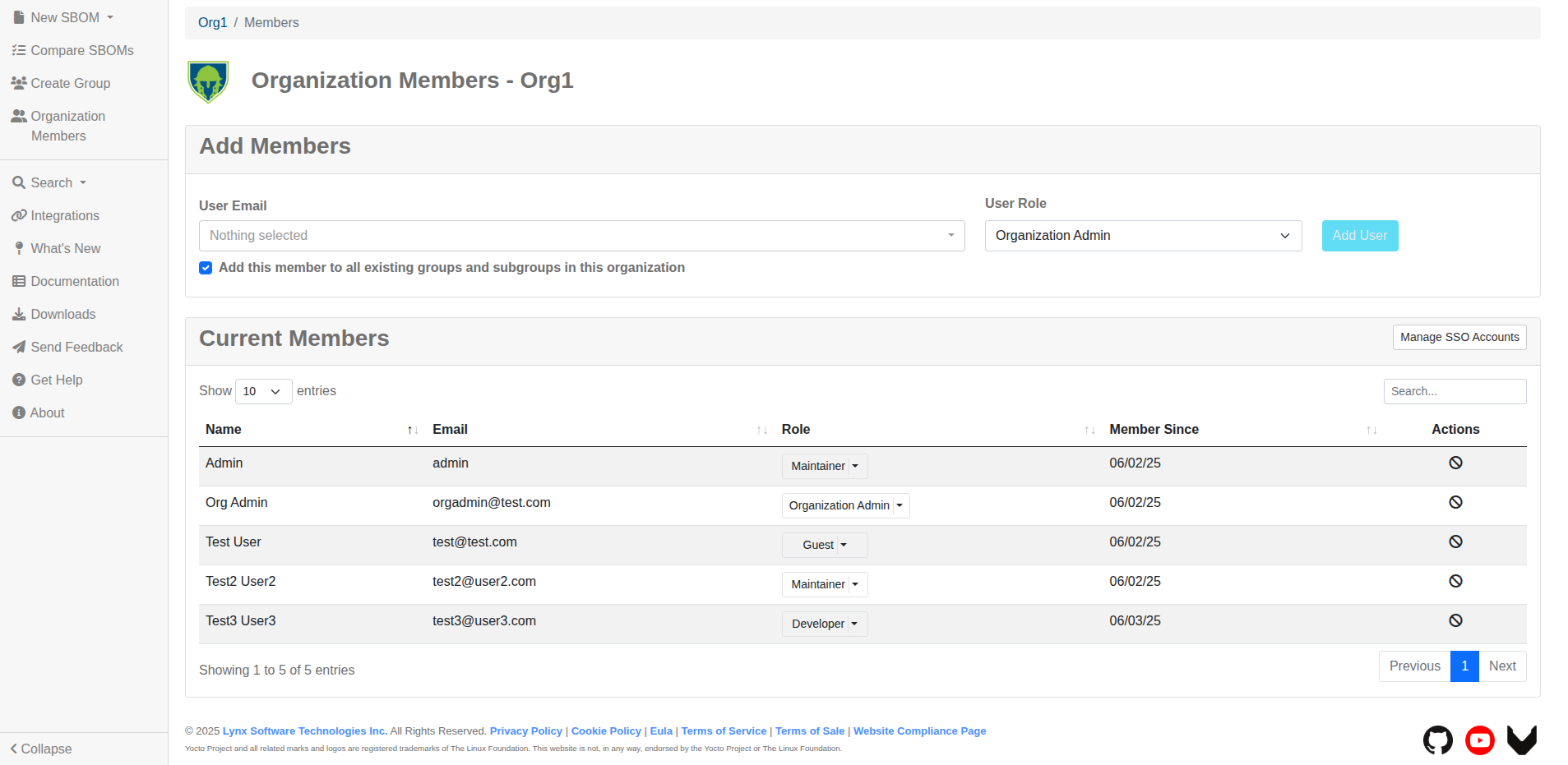 Manage SSO Accounts